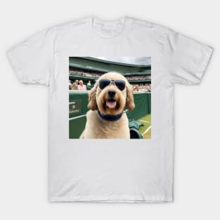 Dog watching tennis at Wimbledon center court T-Shirt